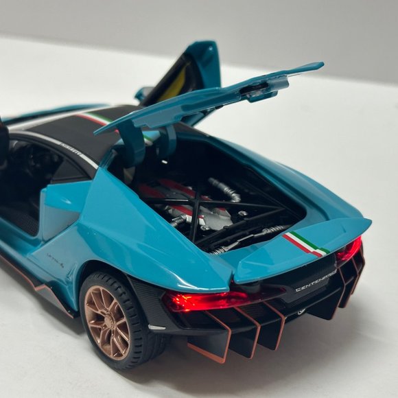 1:24 Lamborghini Centenario Diecast With Headlight & Taillight LED Blue - Picture 8 of 9